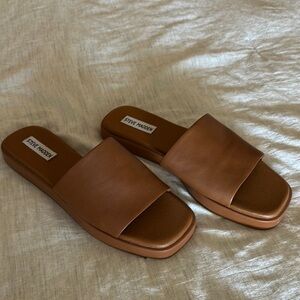 Steve Madden Brown Suede Slide Sandals